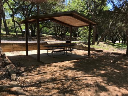 Covered picnic area at site