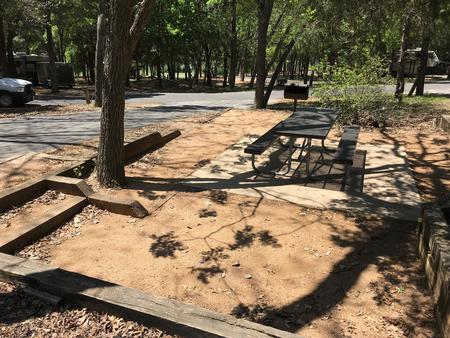 Picnic table and grill at site