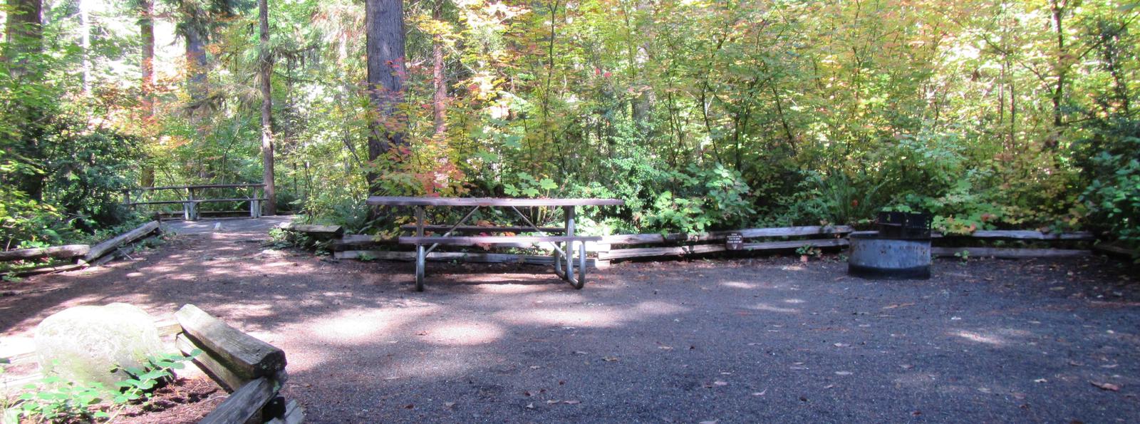 Camp area with picnic table, fire ring, close proximity to site #31
