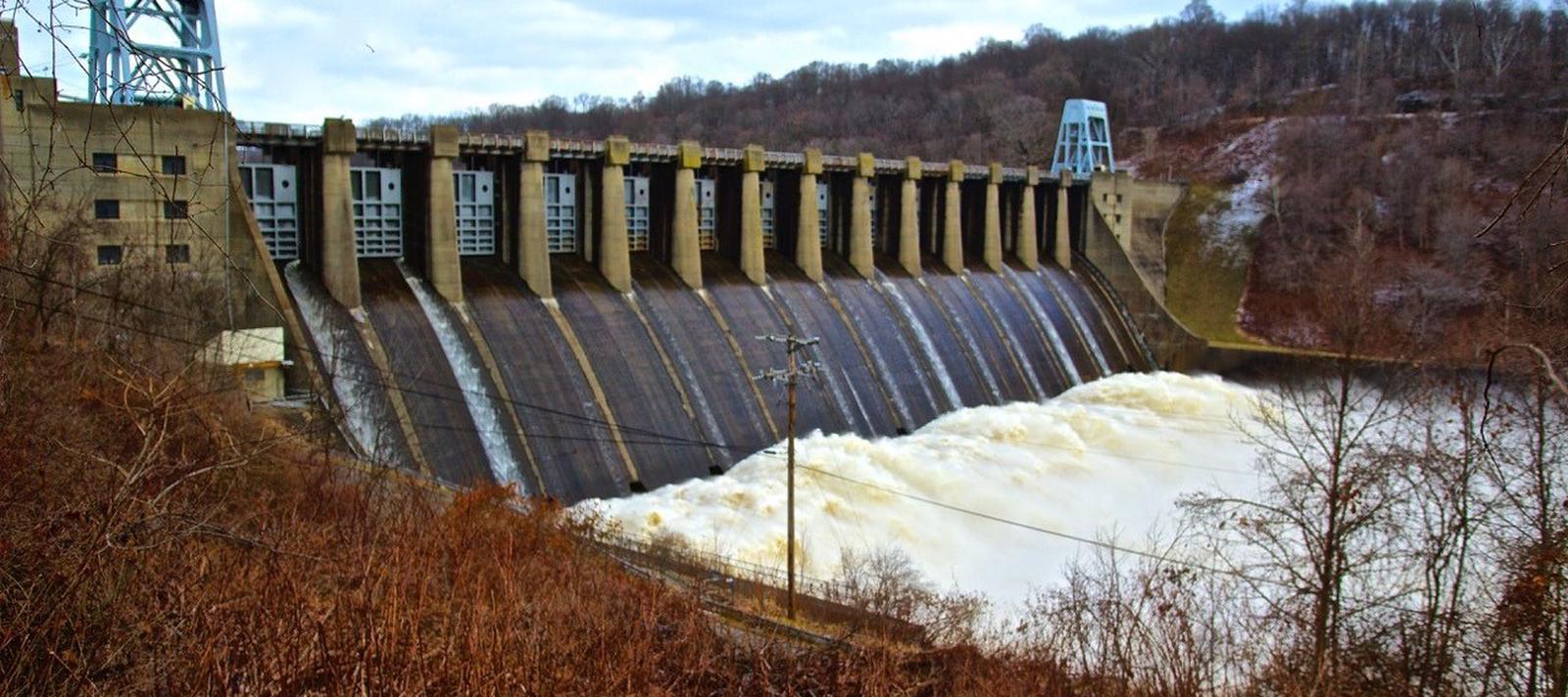 Water discharge after a high water event in February 2018.