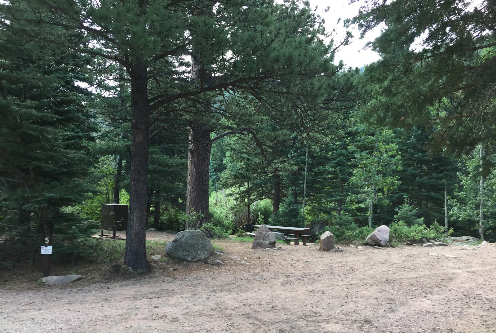 Example campsite at Saint Charles Campground