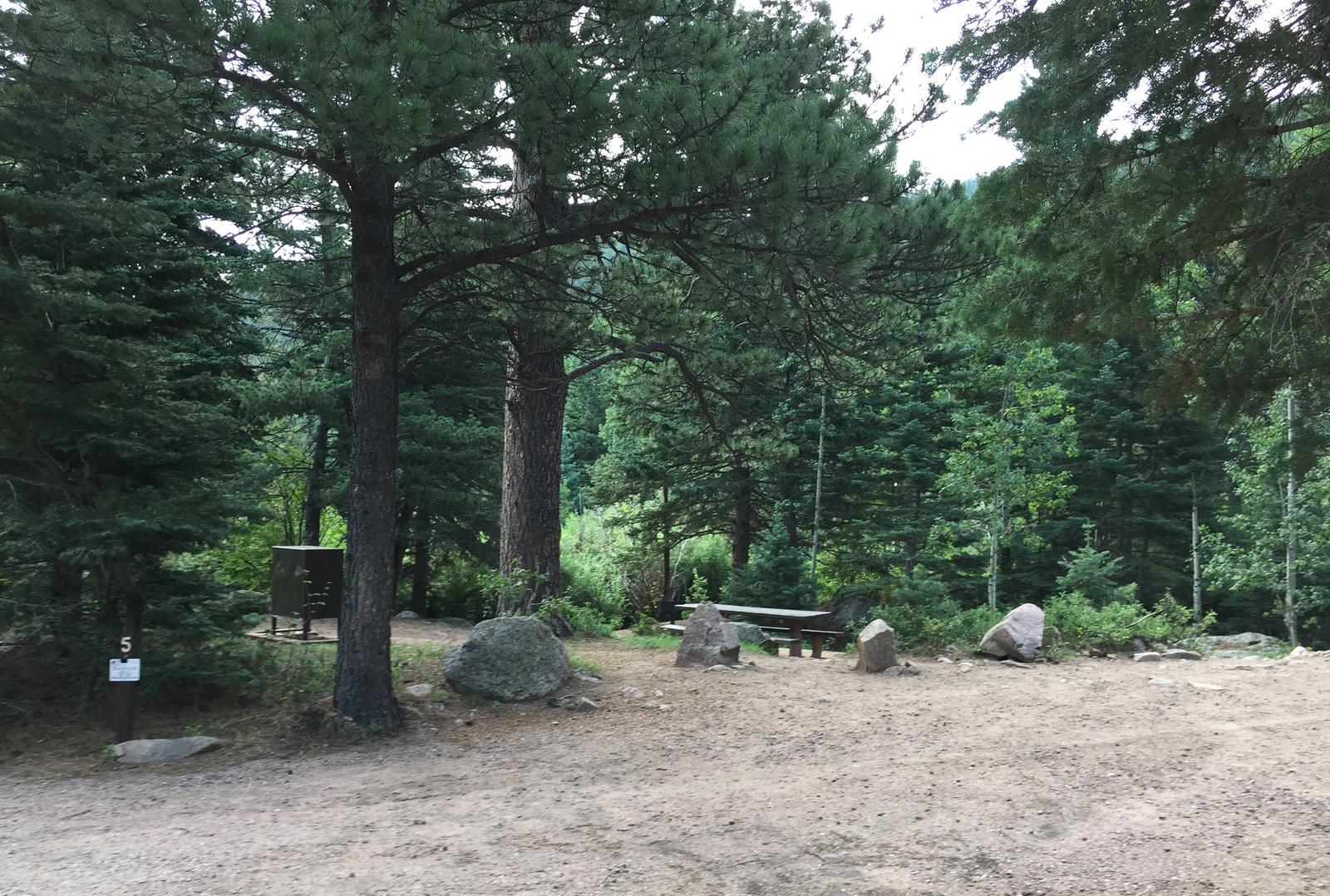 Example campsite at Saint Charles Campground