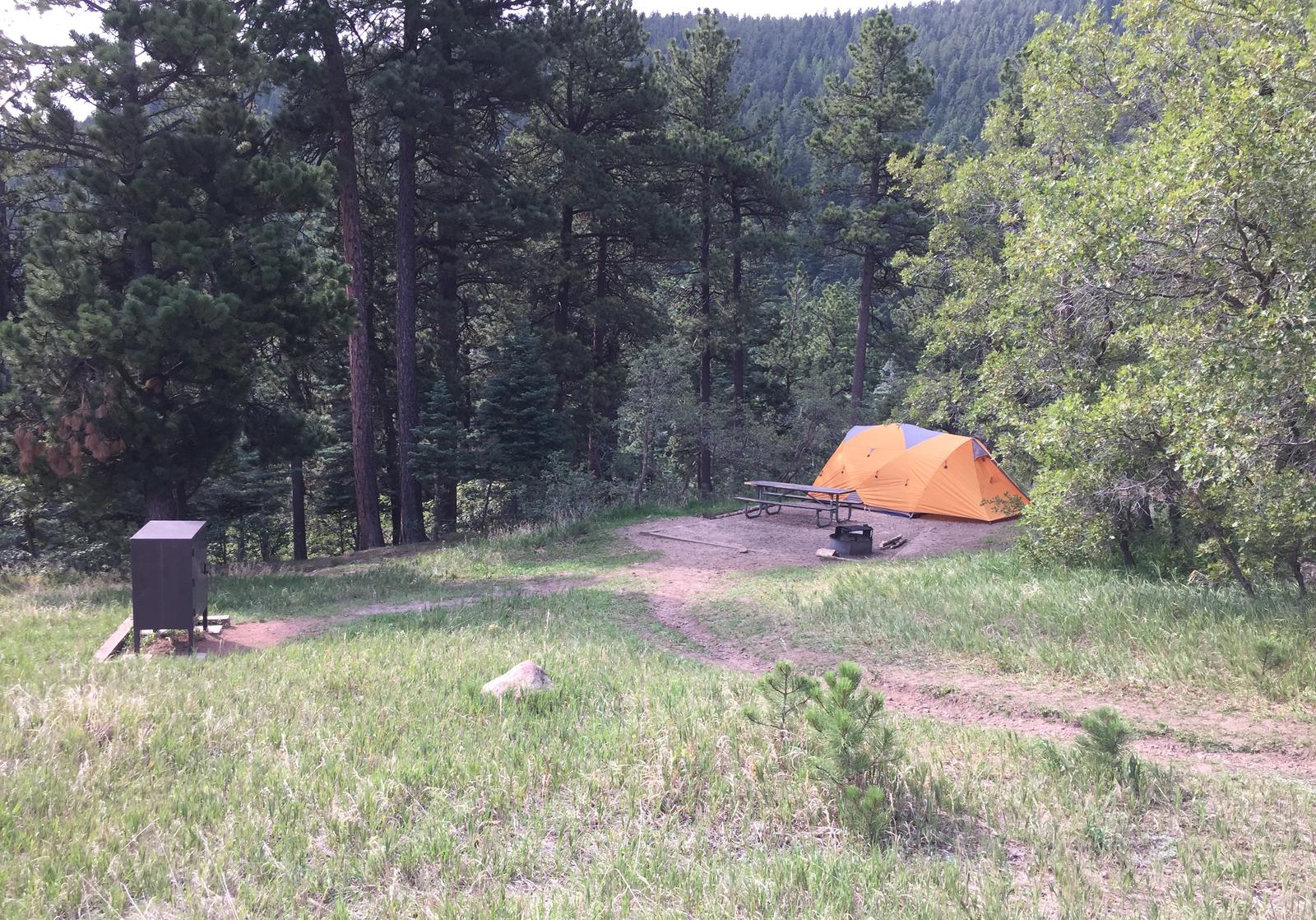 A sample photo of a tent campsite at La Vista Campground