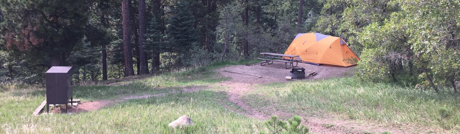 A sample photo of a tent campsite at La Vista Campground