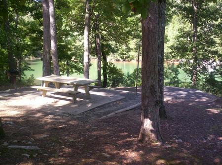 water view, picnic table, flat site. Sawnee site 7