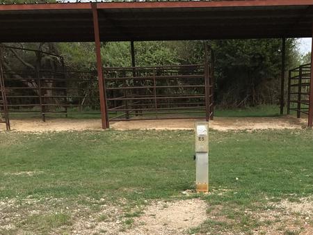 Equestrian site hookup with two stalls and restroom/shower facility nearby