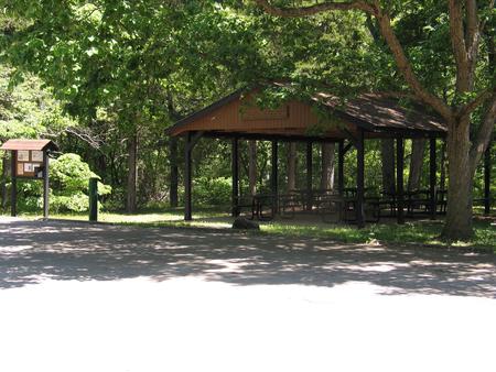  Group Shelter showing shelter, picnic tables and grill Group shelter