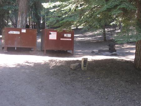site 118, no generator loop, walk-in site, one vehicle, partial shade, near restrooms