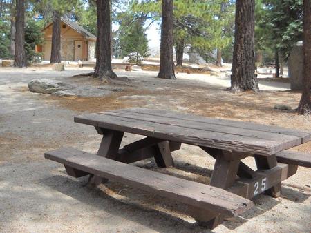 Boulder Basin campsite 25 with picnic table.