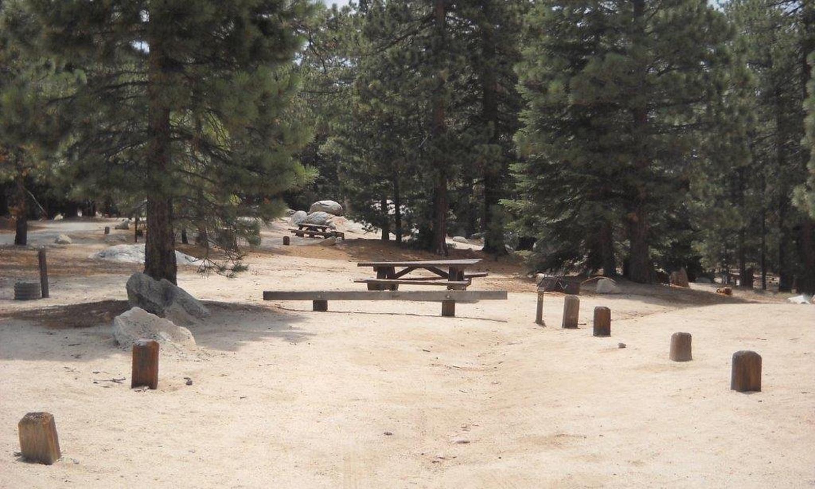 Boulder Basin campsite 29 with picnic table, fire pit, and parking area.