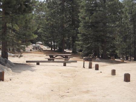 Boulder Basin campsite 29 with picnic table, fire pit, and parking area.