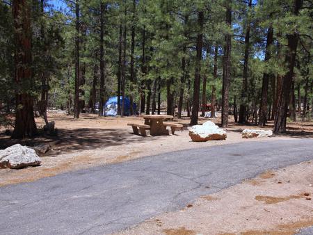 Picnic table, fire pit, and parking spot, Mather CampgroundPicnic table, fire pit, and parking spot for Fir Loop 64, Mather Campground