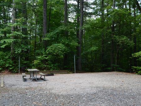 Gravel site with fire pit, table, grillGravel site with fire pit, table, grill 