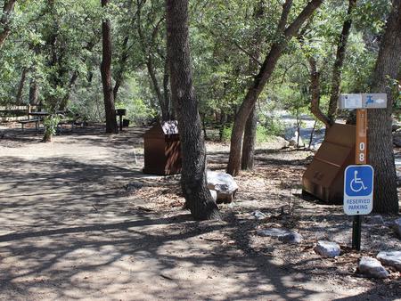 Campsite #8 is the accessible site with electric hookups for medical equipment.Campsite #8