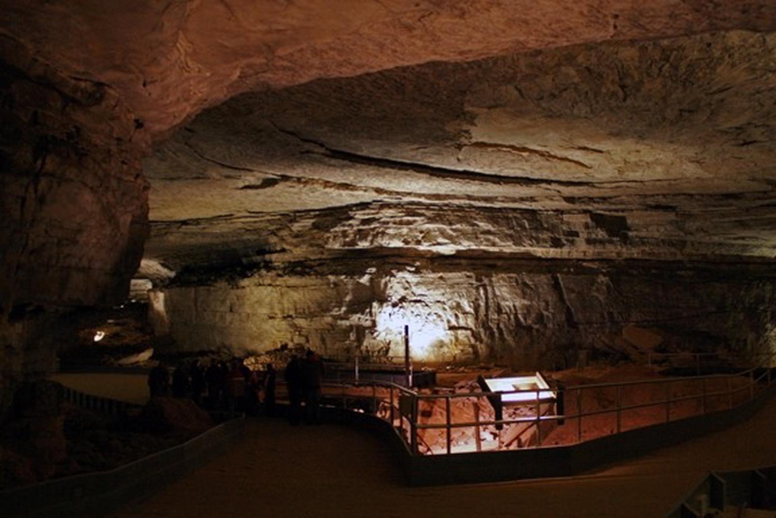  The Rotunda, the fifth largest room in the cave with a view of the saltpetre mining artifacts  The Rotunda on the River Styx Tour route.