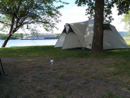 Paddlewheel Boat and Tent CampingPaddlewheel Boat and Tent camping