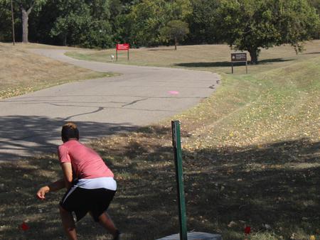 The Dam Disc Golf Coure at Kanopolis LakeThe 9-hole course ties directly into Riverside Park.