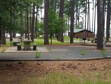 Campsite in Piney Point Park at Wright Patman Lake