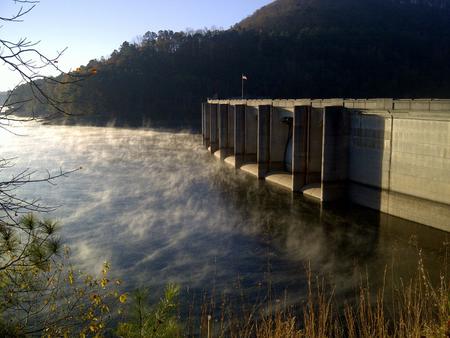 Allatoona Dam on fall morning