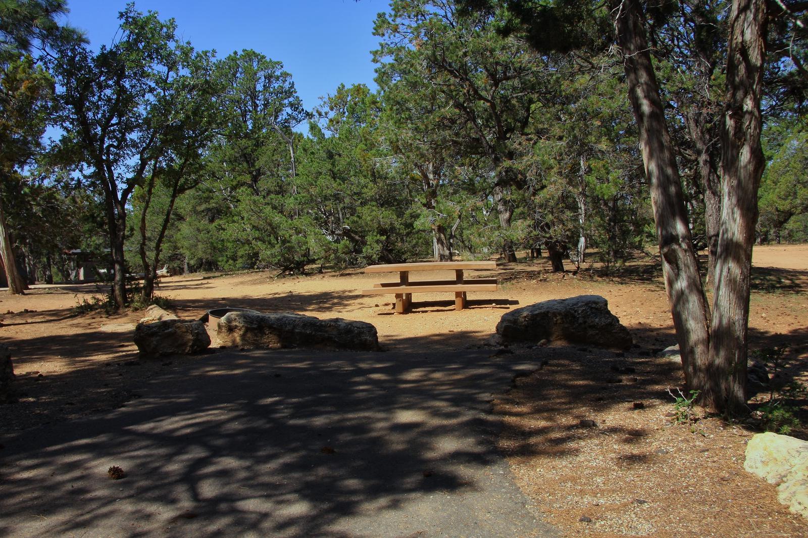 Picnic table, fire pit, and parking spot, Mather CampgroundPicnic table, fire pit, and parking spot for Oak Loop 264, Mather Campground
