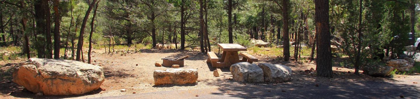 Picnic table, fire pit, and parking spot, Mather CampgroundPicnic table, fire pit, and parking spot for Juniper Loop 137, Mather Campground