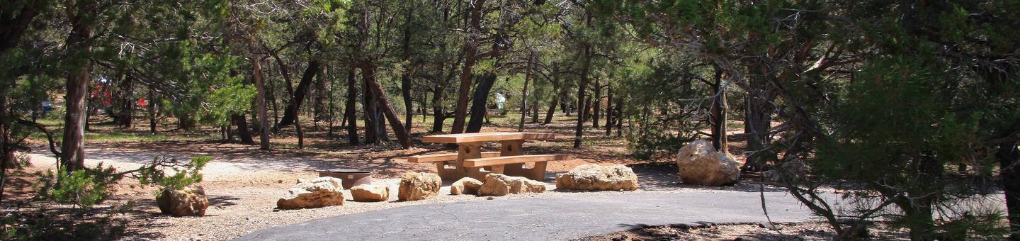 Picnic table, fire pit, and parking spot, Mather CampgroundPicnic table, fire pit, and parking spot for Maple Loop 189, Mather Campground