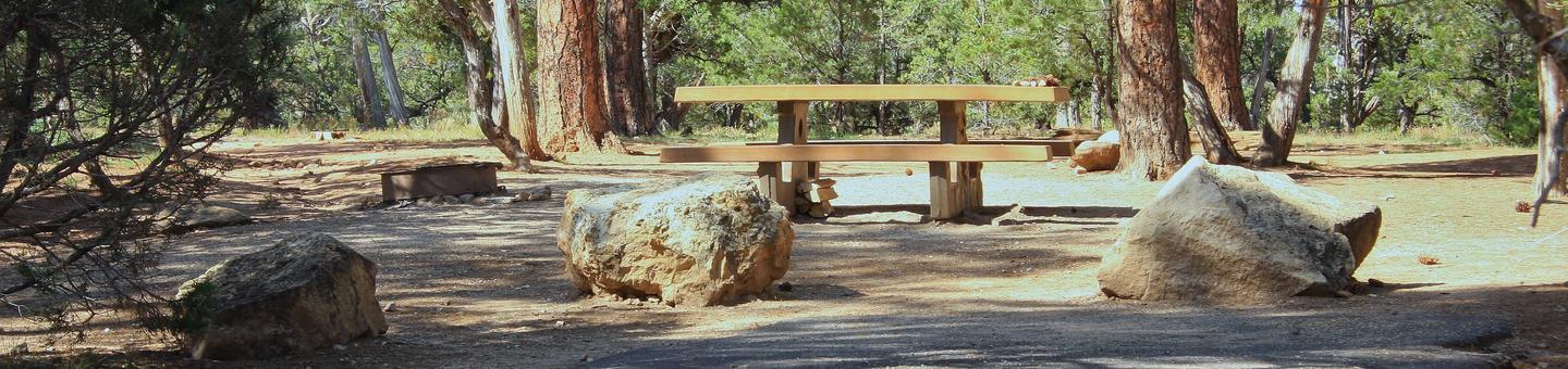 Picnic table, fire pit, and park spot, Mather CampgroundPicnic table, fire pit, and park spot for Oak Loop 261, Mather Campground