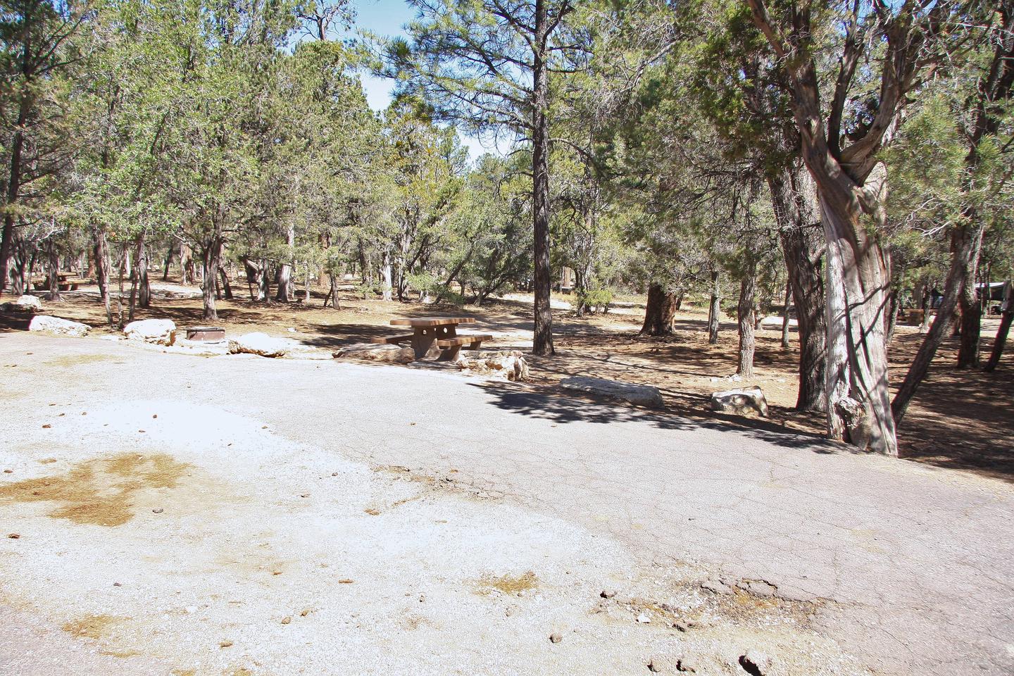 Picnic table, fire pit and parking spot, Mather Campground