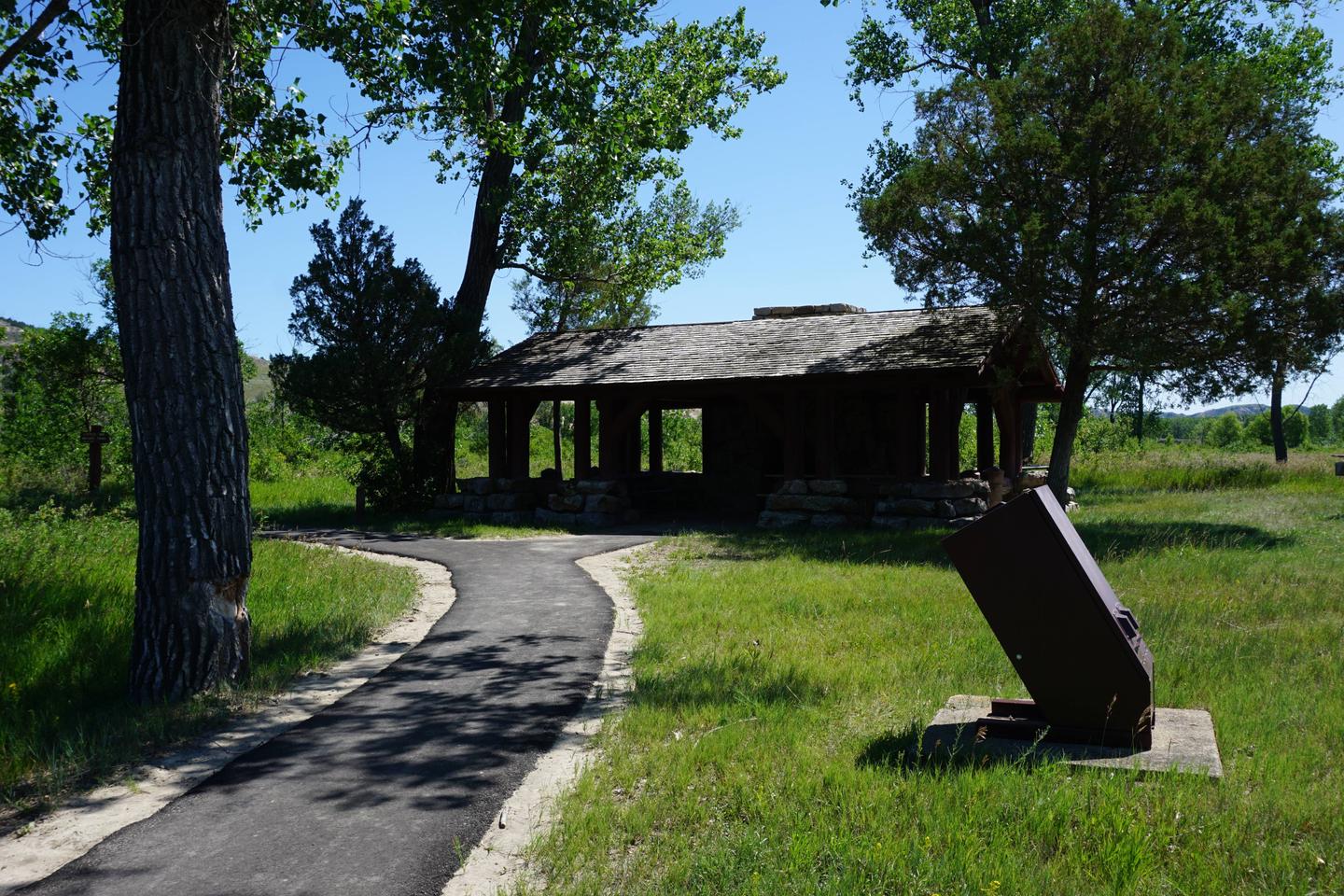 Trail leading to the covered picnic shelterPicnic Shelter in site