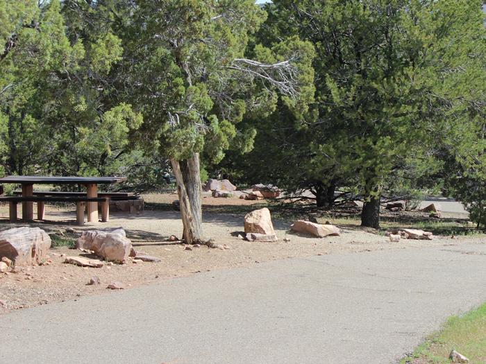 This site has a picnic table that is located in a bunch of cedars. Big boulders surround the picnic area to keep vehicles outside the parameter.Cedar Springs Campground: Site 1