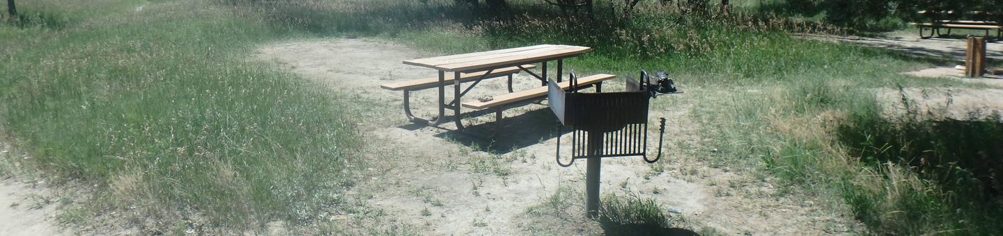 Site 61, The tent pad is adjacent to the picnic table and grill. Site 61.