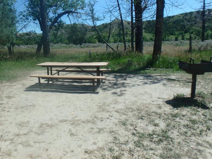 Site 63, tent pad is located right next to grill and picnic table. Site 63