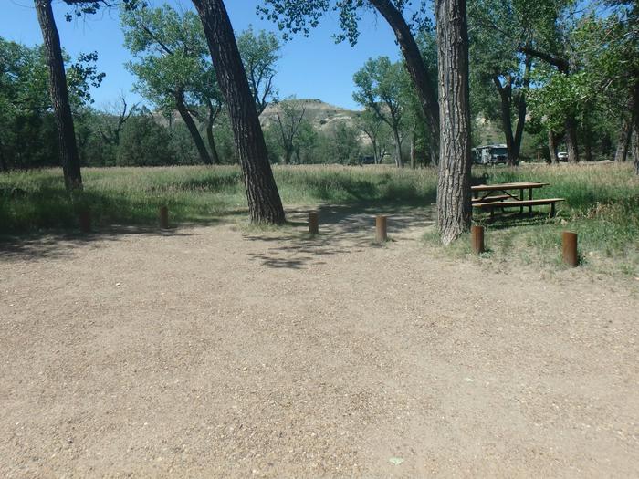 Site 75 is a backin. The picnic table is located on the left side of the site. Site 75. 