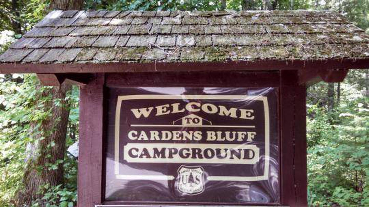 Sign at Cardens Bluff Campground