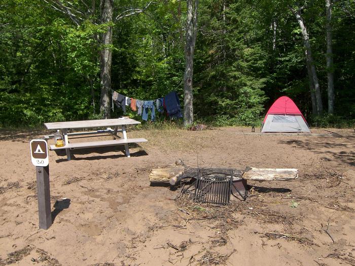 Stockton Island site 20 campsite