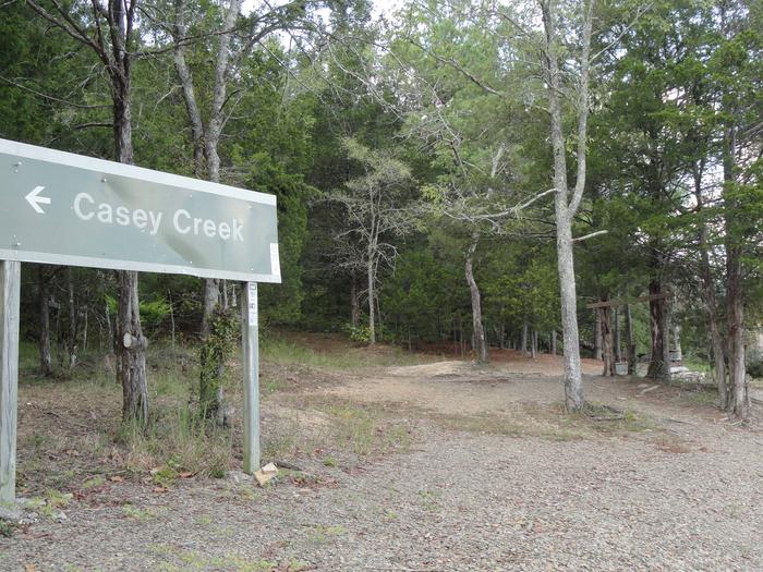 16 Casey Creek Point camping area to right of casey creek sign16 Casey Creek Point