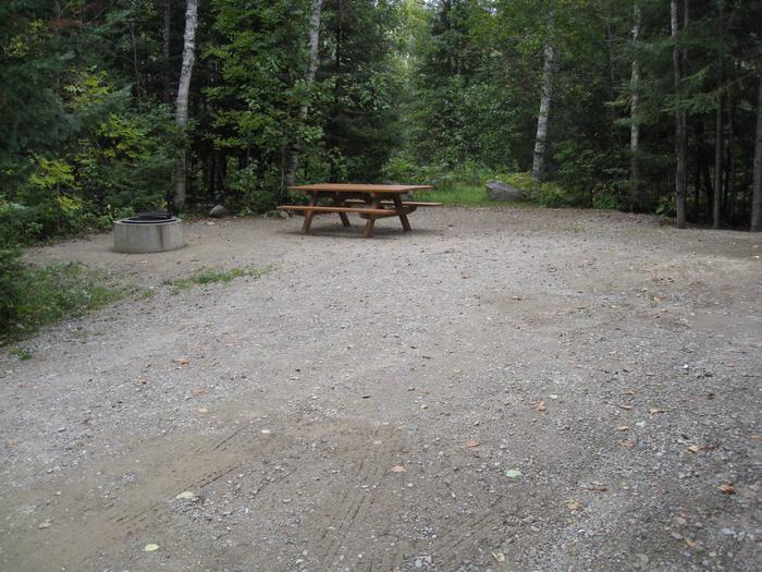 Picture of campsite.Campsite with table and fire ring.