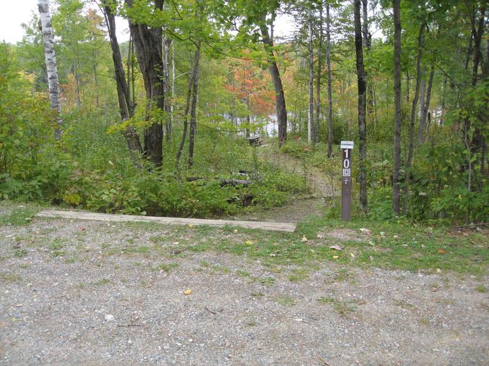 Picture of access to campsite.Parking spur is on the side of the road.  Campsite is accessed via several steps.