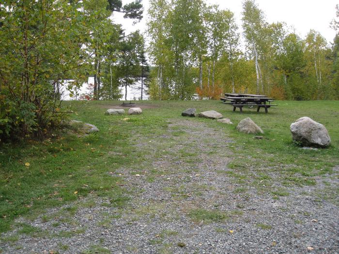 Picture of group campsite.Group campsite with tables, fire ring, and tent pads.  Includes 8 trailer sites also.