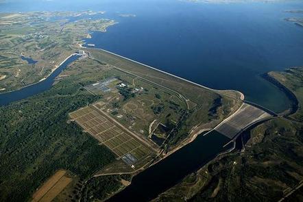Garrsion Dam and Lake Sakakawea Aerial Photo
