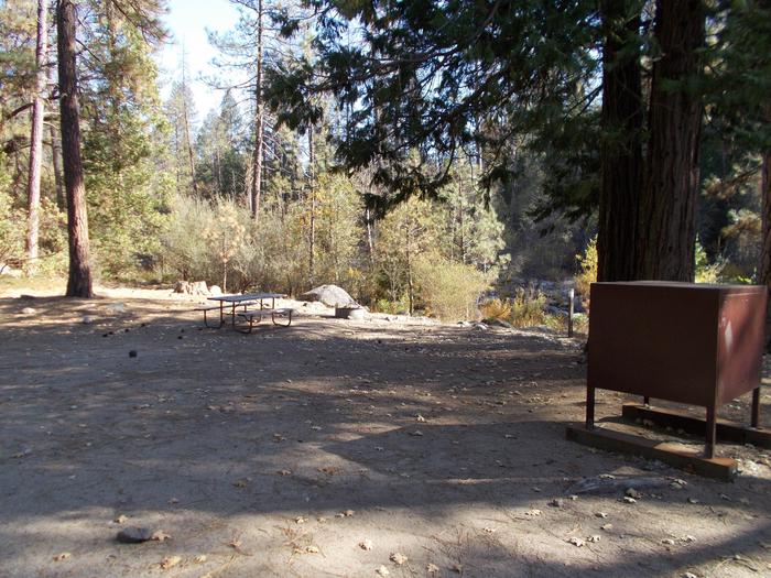 Food locker, picnic table, and fire ringSite 51
