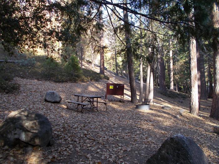 Food locker, picnic table, and fire ringSite 85