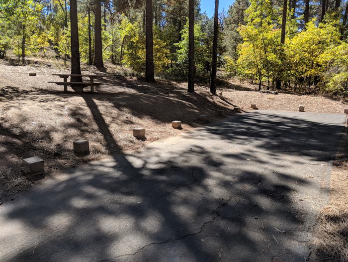 Entrance and camping space to site #3 at Burnt Rancheria Campground.