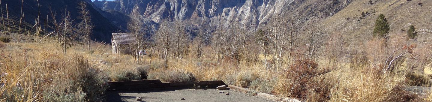 Campsite #8 at Convict Lake Campground featuring camping space and campground and mountain views. 