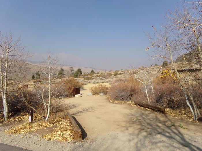 Parking space and entrance to site #15, Four Jeffery Campground. 
