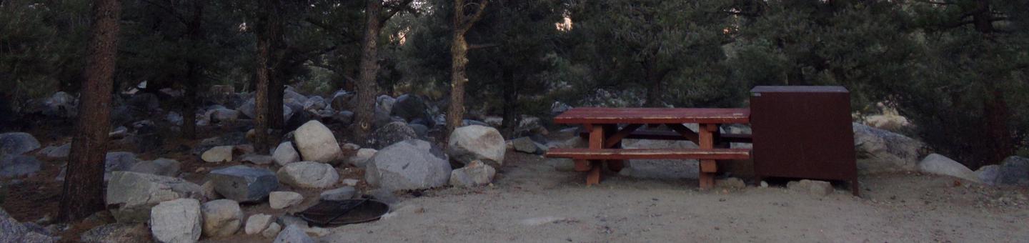 French Camp site #05 featuring picnic table, food storage, and fire pit.