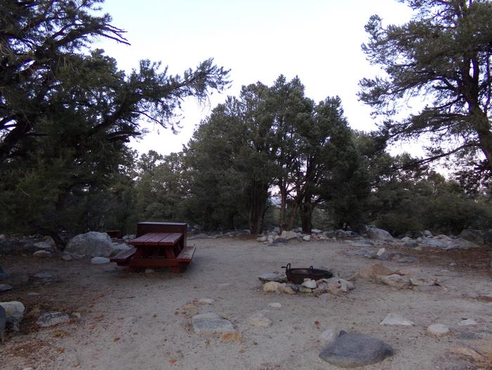 French Camp site #38 featuring picnic table, food storage, and fire pit in this mountain top setting. 