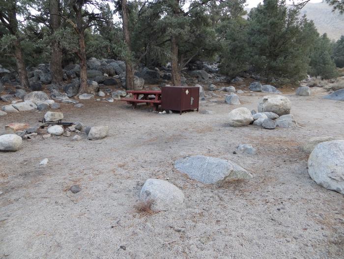 French Camp site #73 featuring picnic table, food storage, and fire pit in this mountain top setting. 