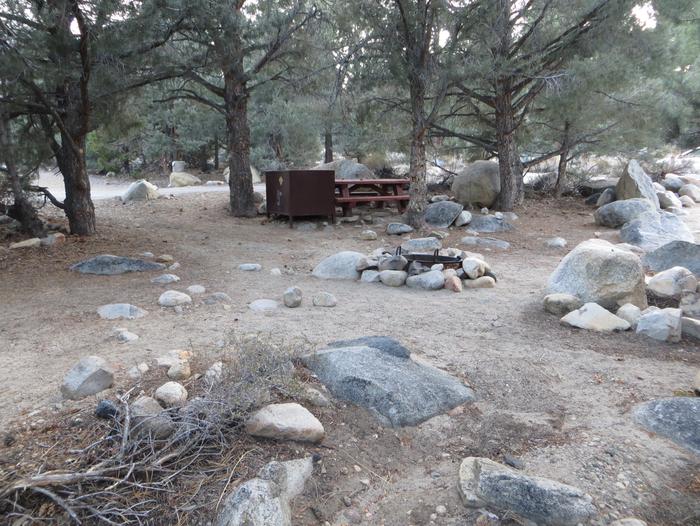 French Camp site #77 featuring picnic table, food storage, and fire pit in this mountain top setting. 