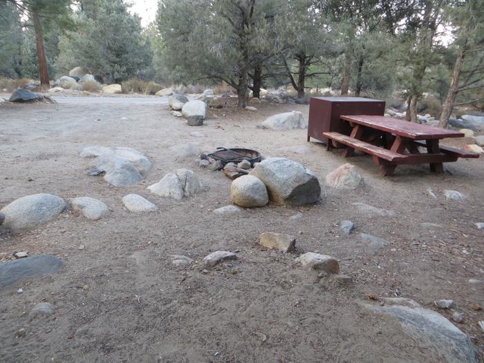 French Camp site #78 featuring picnic table, food storage, and fire pit in this mountain top setting. 